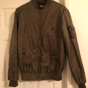 10.Deep Olive Green Bomber Jacket